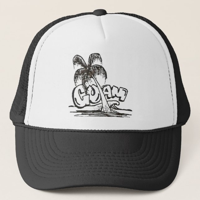 black n white guam trucker hat (Front)