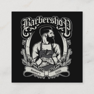 Black-n-White Hipster Square Personalize Business Card