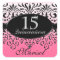 Black n White Lace Look Silver 15th Quinceanera