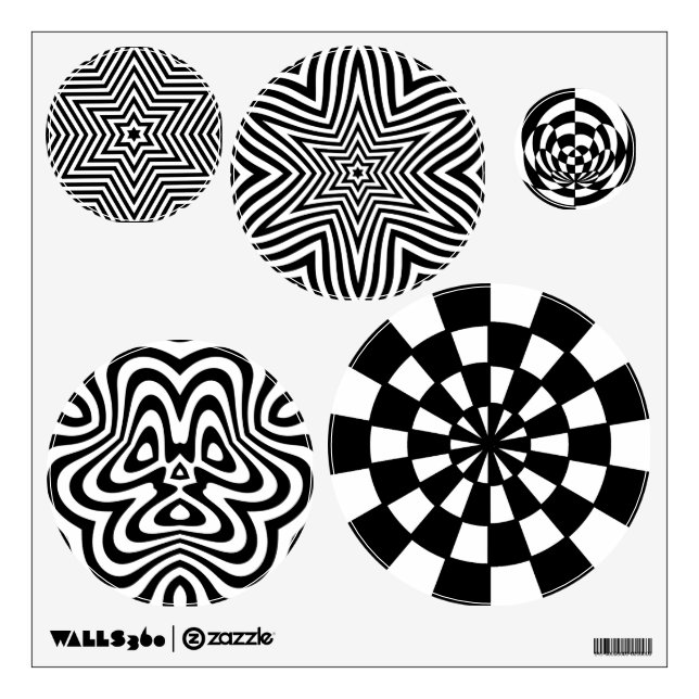 Black n White Optical Art Wall Sticker (Front)
