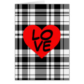 Black N' White tartan plaid with red heart detail (Front)