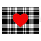 Black N' White tartan plaid with red heart detail (Front Horizontal)