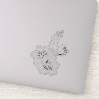 Black n' WhiteFloral design Sticker