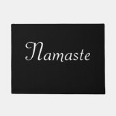 Black Namaste Door Mat Doormat Yoga (Front)