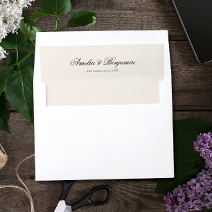 Black Name Champagne Old Money Clean Wedding Envelope Liner