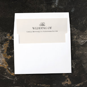 Black Name Champagne Old Money Formal Wedding Envelope Liner