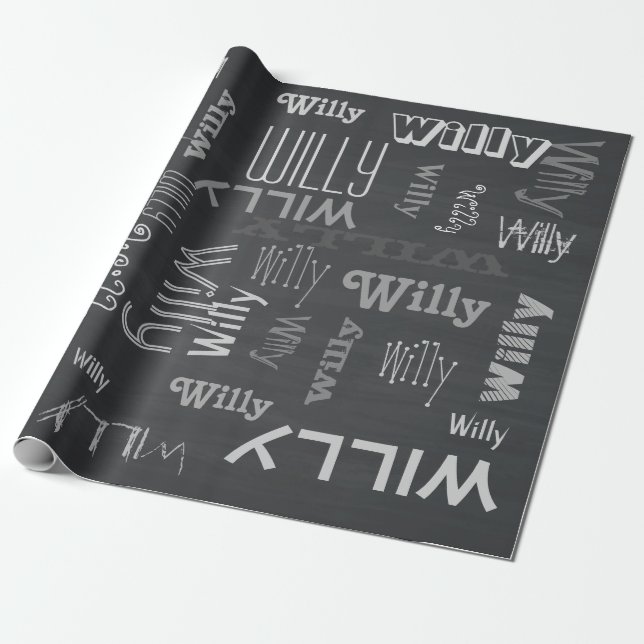 Black Name Collage 🎁 Amazing Word Cloud Fun Fab Wrapping Paper (Unrolled)