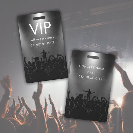 Black Name Custom VIP All Access Pass Concert Badge