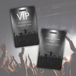 Black Name Custom VIP All Access Pass Concert Badge