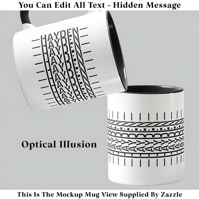  Black Name Hidden Message Trendy Mug 121B Modern (Creator Uploaded)