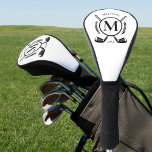 Black Name Monogram On White Golf Club Head Cover at Zazzle