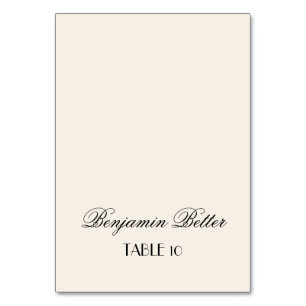 Black Name Old Money Luxury Wedding Place Card