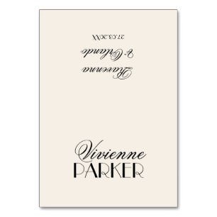 Black Name Old Money Quiet Wedding Place Card