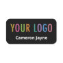 Black Name Tag Employee Custom Logo Magnet or Pin