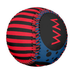 Black Narrow Stripes & Dots + your backg. Baseball