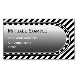 Black narrow STRIPES + your text & ideas Magnetic Business Card