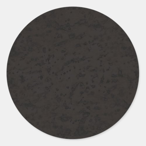 Black Natural Cork Bark Look Wood Grain Classic Round Sticker