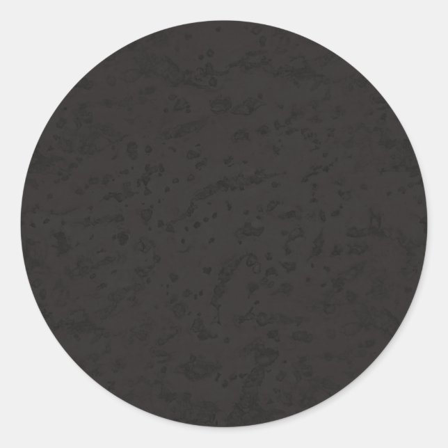 Black Natural Cork Bark Look Wood Grain Classic Round Sticker (Front)