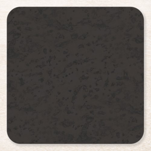 Black Natural Cork Bark Look Wood Grain Square Paper Coaster