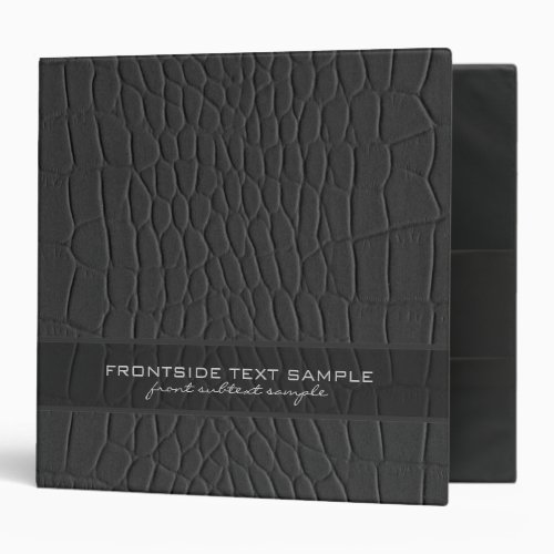 Black Natural Faux Leather Print Binder