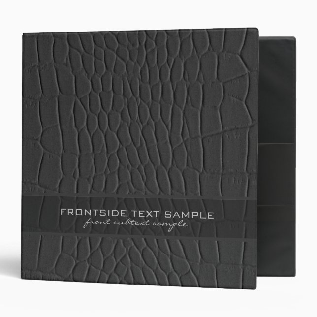 Black Natural Faux Leather Print Binder (Front/Inside)