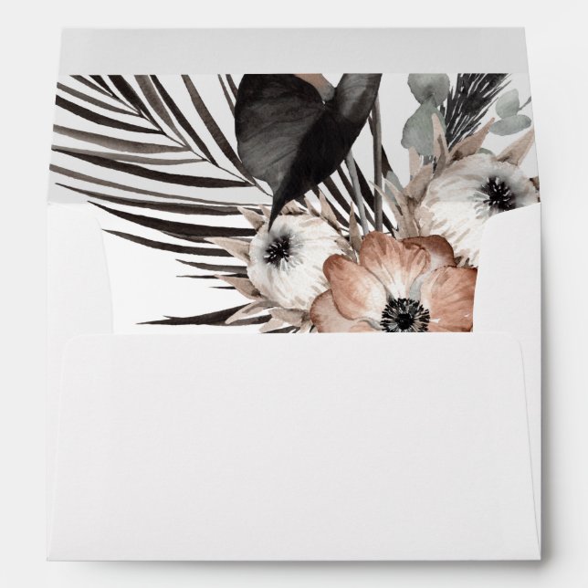 Black & Natural Floral Boho 2 Envelope (Back (Bottom))
