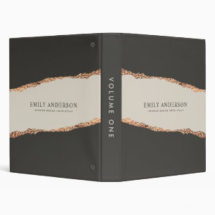 black natural gold modern elegant contemporary 3 ring binder