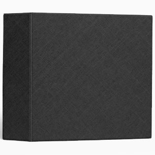 Black Natural Linen Fabric Texture Blank Clean 3 Ring Binder