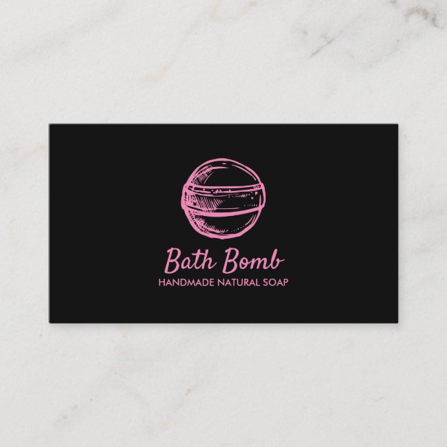 Black Natural Soap Logo Spa Bath Bomb Business Card