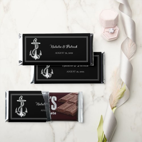 Black Nautical Anchor Hershey Bar Favors