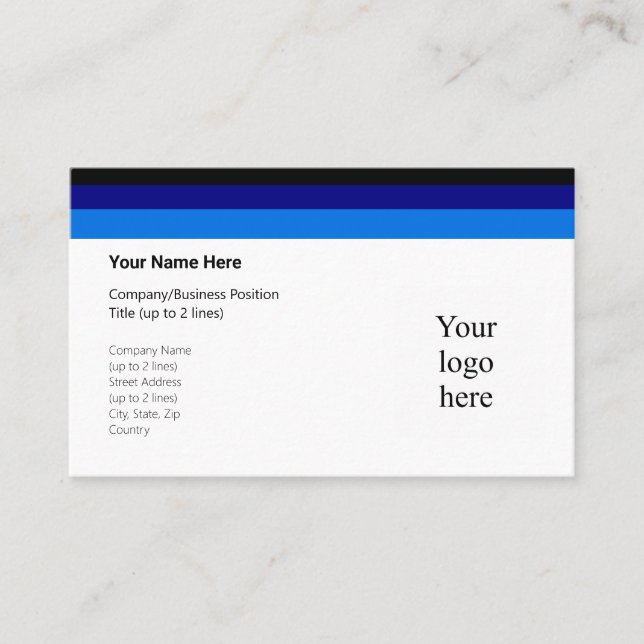 Black, Navy, and Lagoon Blue Logo Oceania Business Card (Front)
