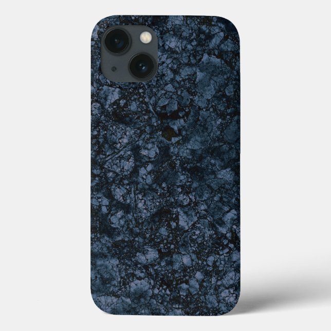 Black & Navy Blue Marble Texture Case-Mate iPhone Case (Back)