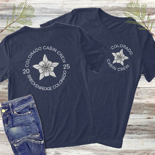 Black & Navy Blue Modern Matching Family Vacation Tri-Blend Shirt