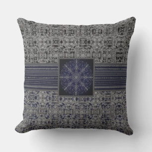 Black, Navy, & Grey X's and O's Pattern Outdoor Pillow