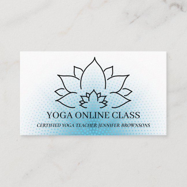 Black Navy Teacher Private Yoga Business Card