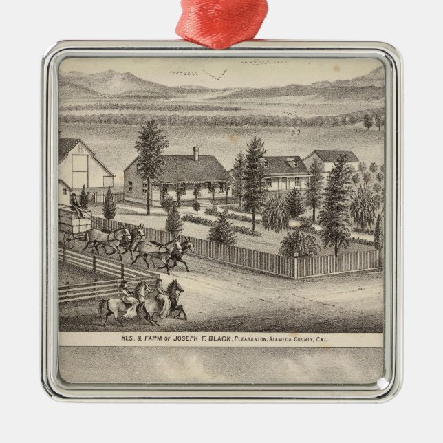 Black, Neal residences, properties Metal Ornament (Front)