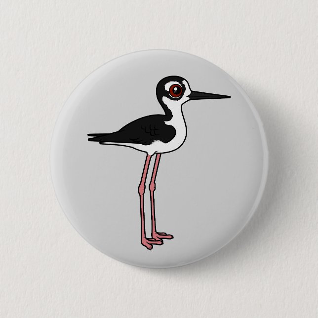 Black-necked Stilt Pinback Button (Front)