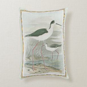 Black-Necked Stilts by the Water Accent Pillow