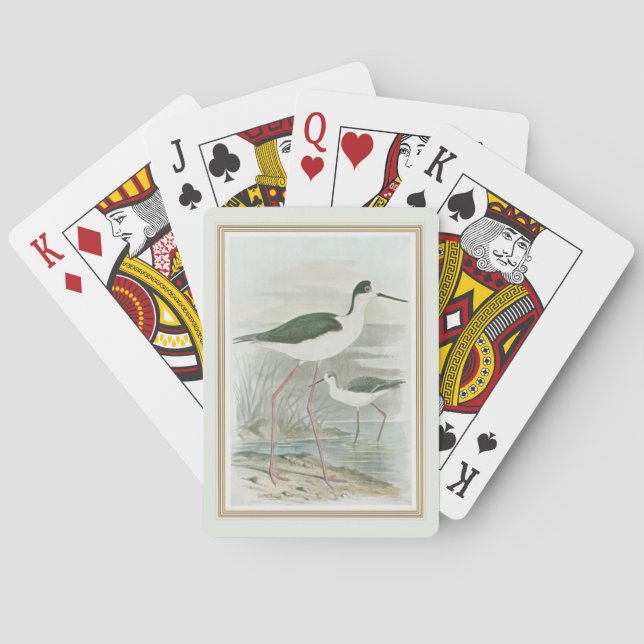 Black-Necked Stilts by the Water Poker Cards (Back)