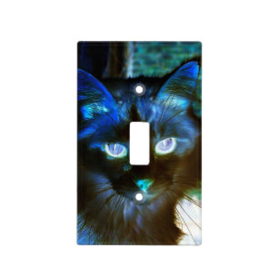 Black Negative Cat Photo Light Switch Cover