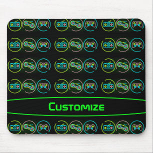 Black & Neon Gamer Mouse Pad