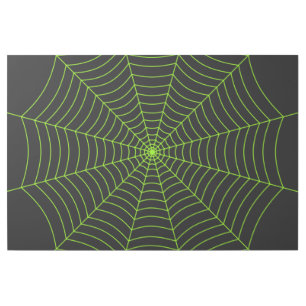 Black neon green spider web Halloween pattern Gallery Wrap