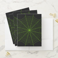 Black neon green spider web Halloween pattern