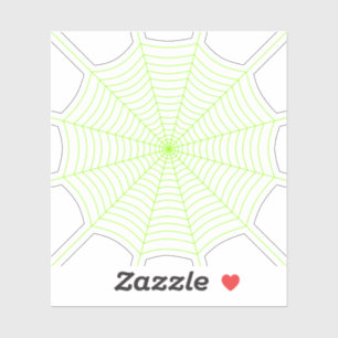 Black neon green spider web Halloween pattern Sticker