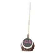 Black Neon Pink Forty 40th Birthday Party Cake Pops (Front)