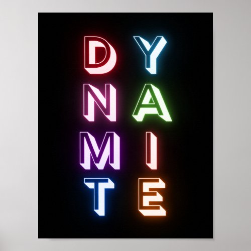 Black Neon Sign Dynamite Minimal Bright Colorful