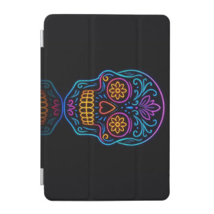 Black, neon sugar skull/day of the dead welcome iPad mini cover