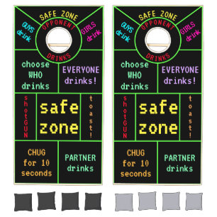 Black Neon Toss Drinking Gaming Cornhole Set