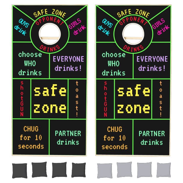 Black Neon Toss Drinking Gaming Cornhole Set
