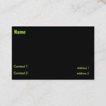 Black  Neon Yellow  Business Card by almawad at Zazzle